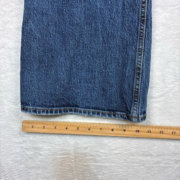 Levi's Womens 30 Distressed Faded 70s High Rise Flare Wide Leg Denim Jeans Big E - Picture 12 of 13